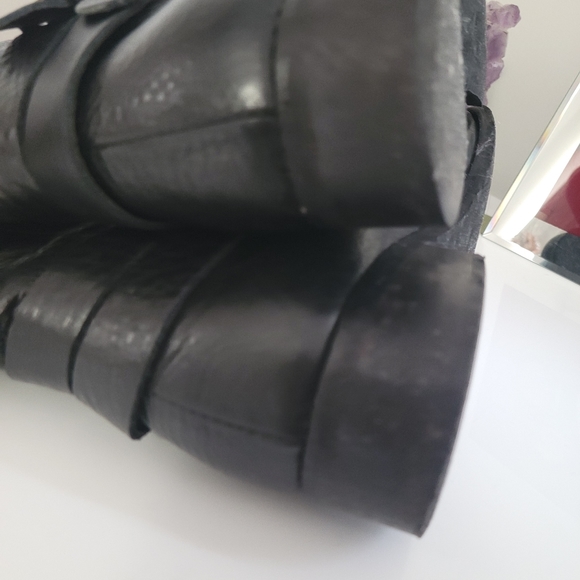 Made in Italy. Leather boots, size 41, wide leg 17 inch. Made in Italy. - Picture 7 of 10